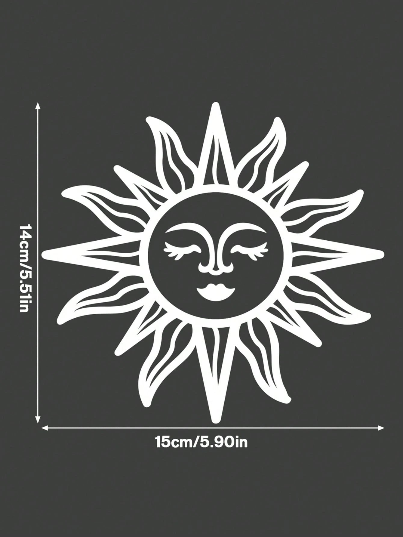 1pc Sun Shaped Car Sticker, Suitable For Rearview Mirror, Car Window And Bumper