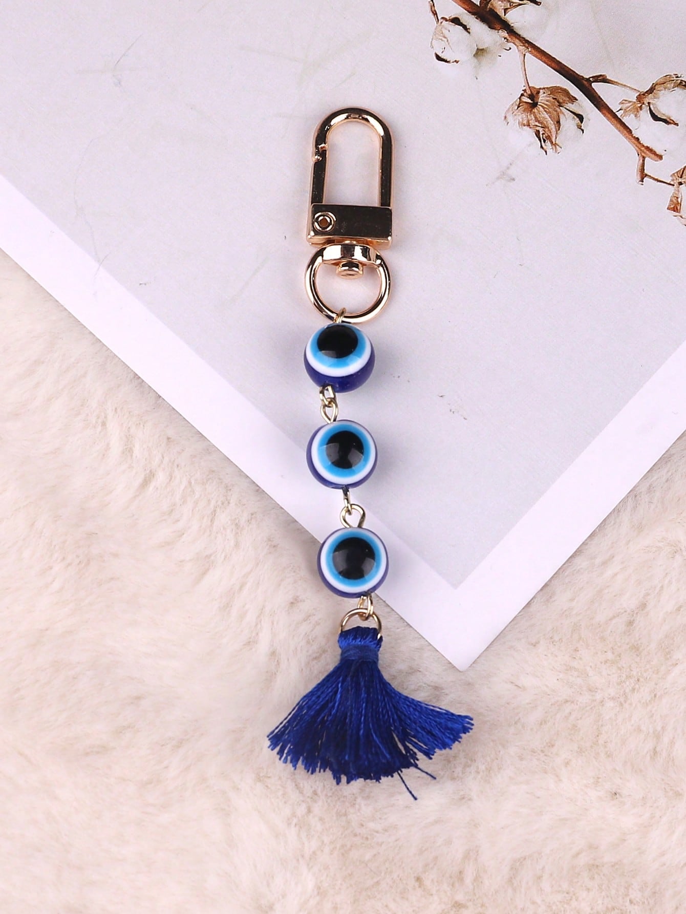 1pc Tassel Evil Eye Keychain Car Decoration Pendant
