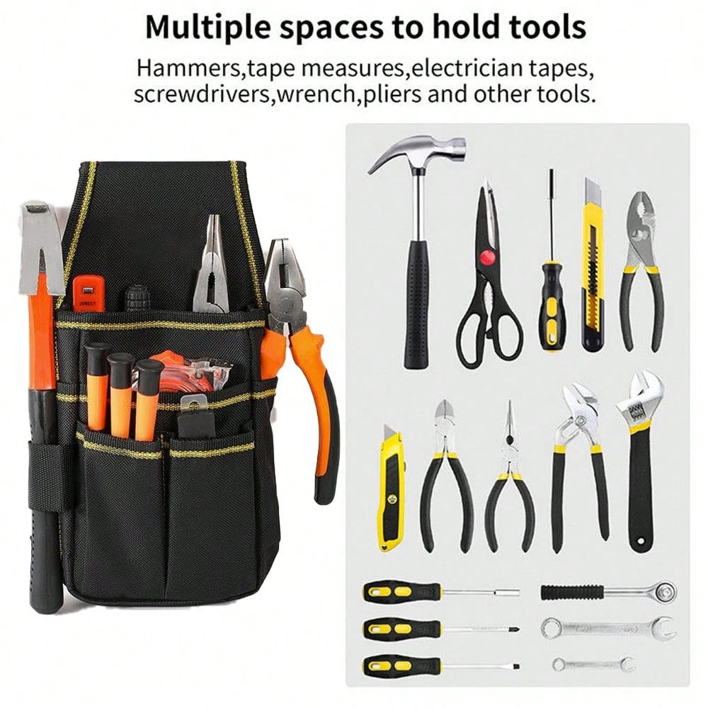 1pc Tool Belt, Small Tool Pouch, Men's Tool Belt, Practical Strap Adjustable Waist Belt, Suitable For Hardware, Carpentry, Multi-Pocket Storage Bag