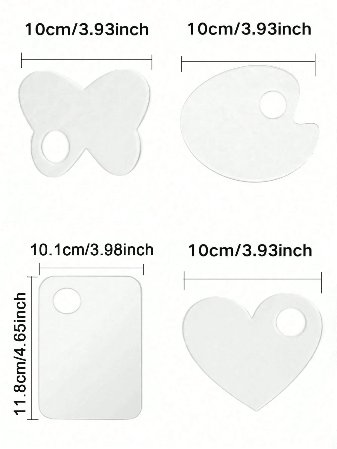 1pc Transparent Acrylic Makeup Mixing Palette Nail Art Mixing Plate With Scraper Makeup Tool Suitable For Foundation, Eyeshadow, Mascara, Lipstick, Nail Art