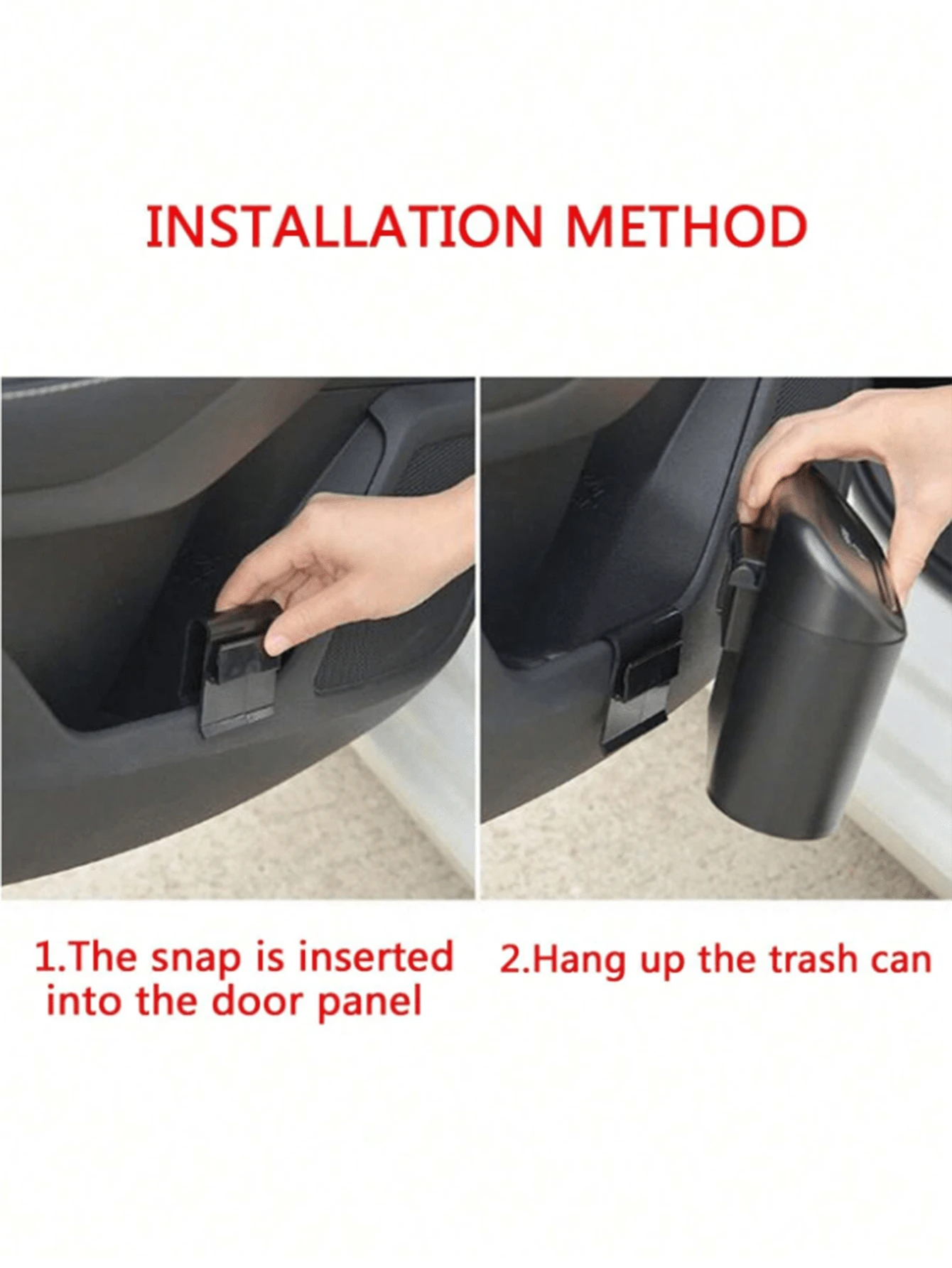 1pc Trash Can And 4 Rolls Of Trash Bags (15pcs/Roll, 60pcs Total), 2 Colors Available, Super Cute And Super Practical Car Trash Can And Trash Bags