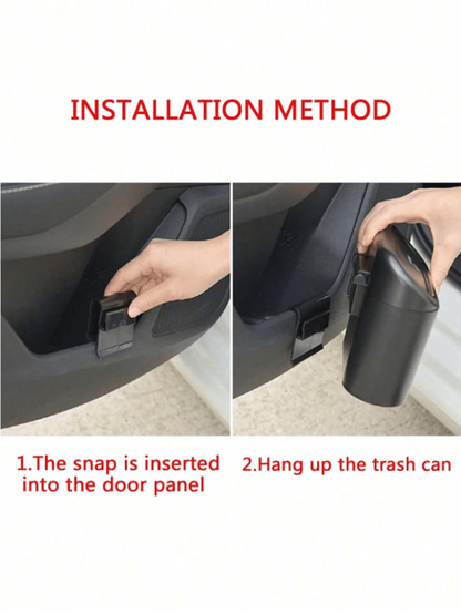 1pc Trash Can And 4 Rolls Of Trash Bags (15pcs/Roll, 60pcs Total), 2 Colors Available, Super Cute And Super Practical Car Trash Can And Trash Bags