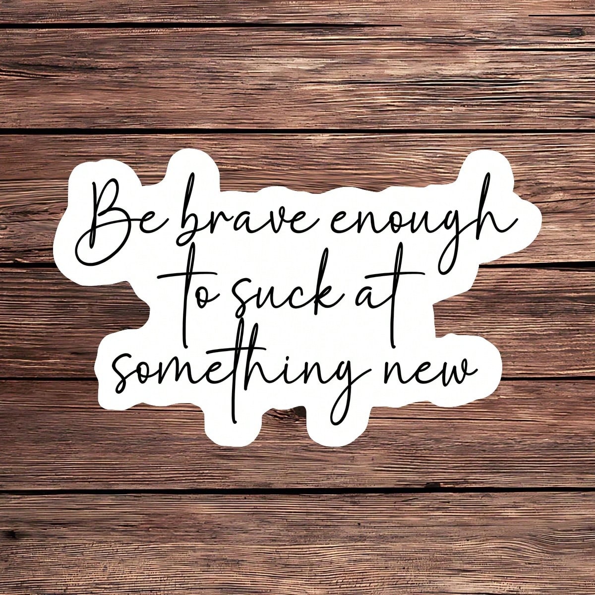 1PC Try Something New Affirmation Sticker, Feminine Growth Mindset Vinyl Decal For Water Bottles, Laptops, Cars, Journals, Motivational Quote Sticker For Women, Peel And Stick Waterproof Mental Health