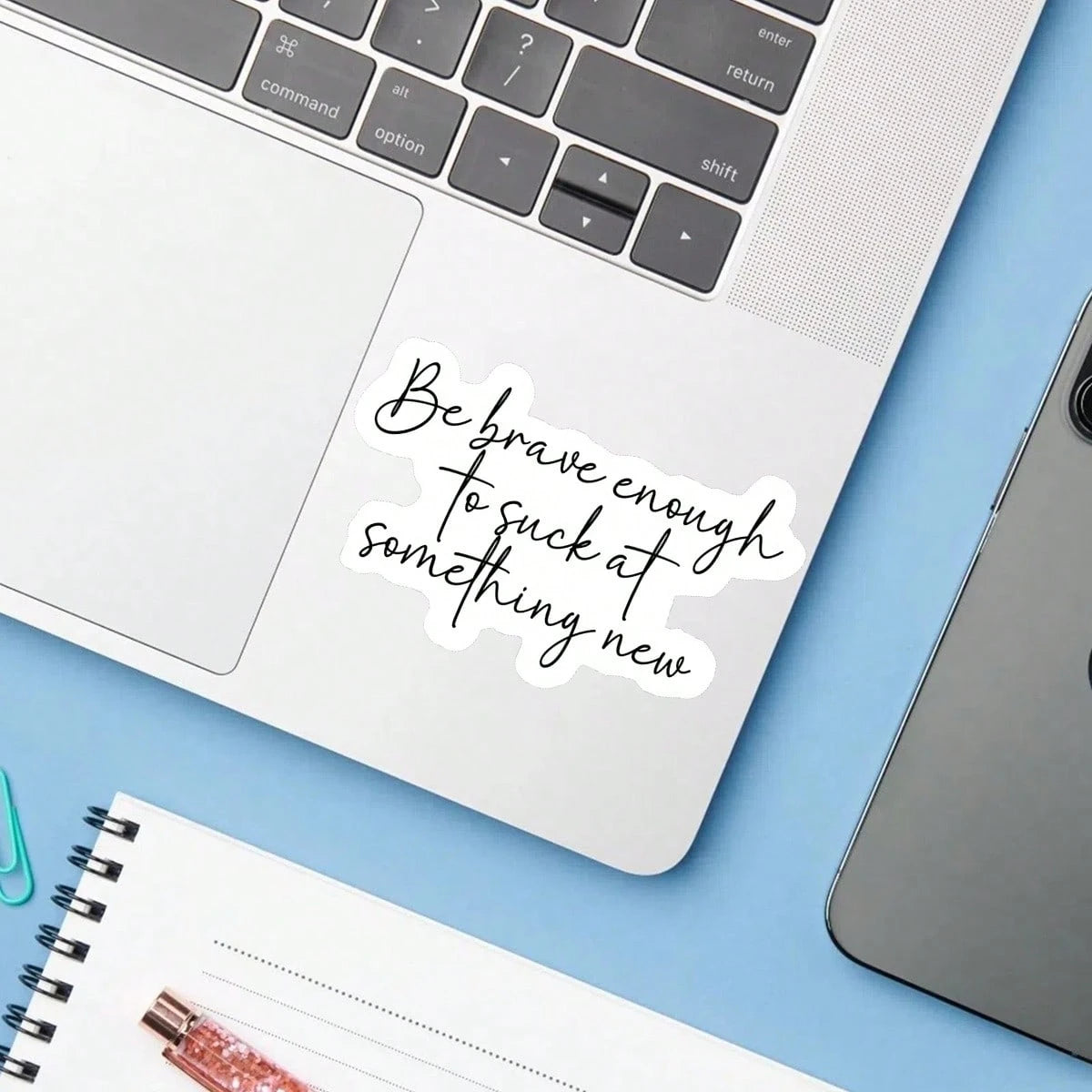 1PC Try Something New Affirmation Sticker, Feminine Growth Mindset Vinyl Decal For Water Bottles, Laptops, Cars, Journals, Motivational Quote Sticker For Women, Peel And Stick Waterproof Mental Health