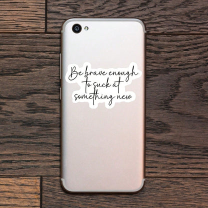 1PC Try Something New Affirmation Sticker, Feminine Growth Mindset Vinyl Decal For Water Bottles, Laptops, Cars, Journals, Motivational Quote Sticker For Women, Peel And Stick Waterproof Mental Health