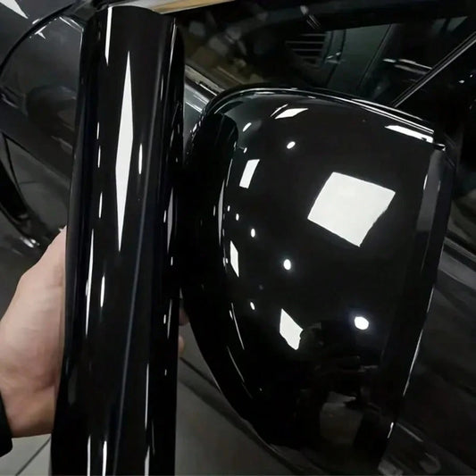 1pc Ultra Glossy Black Car Wrap Film- Self-Adhesive PET Film- Waterproof, Scratch-Resistant, Breathable- Perfect For DIY Color Change Of Cars, Motorcycles, Furniture, Etc., Ultra Glossy Car Wrap
