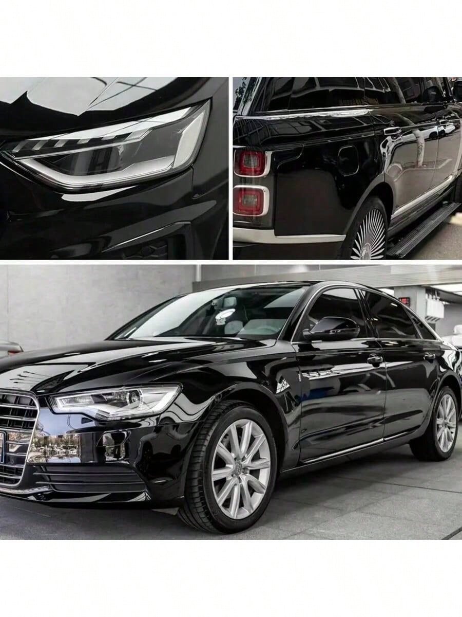 1pc Ultra Glossy Black Car Wrap Film- Self-Adhesive PET Film- Waterproof, Scratch-Resistant, Breathable- Perfect For DIY Color Change Of Cars, Motorcycles, Furniture, Etc., Ultra Glossy Car Wrap