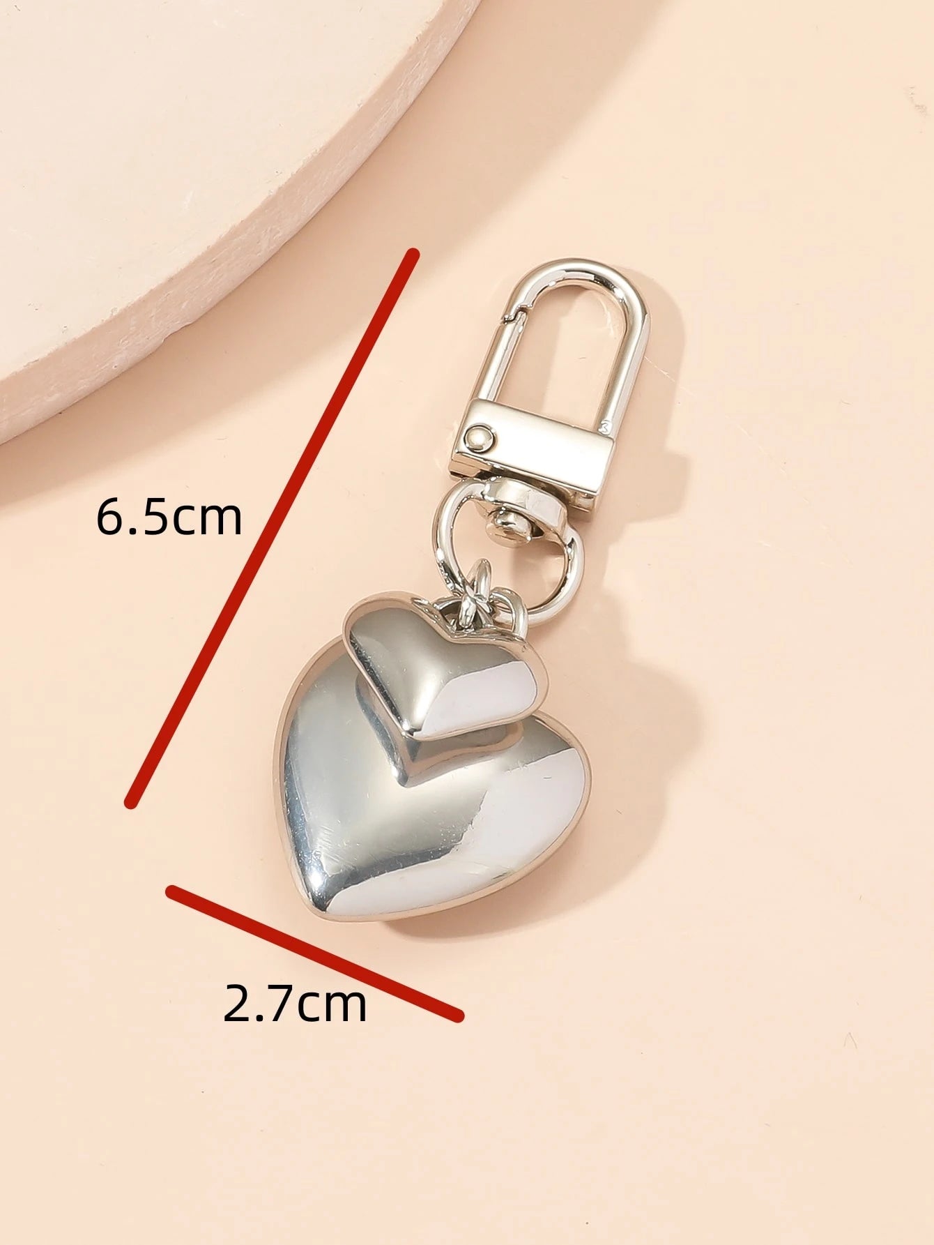 1pc Unisex Creative Ins Electroplated Heart Shaped Keychain Pendant, Best Friends Gift, Bag Decoration Accessory Back To School Supplies Gifts For Teachers Valentines