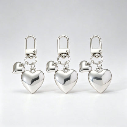 1pc Unisex Creative Ins Electroplated Heart Shaped Keychain Pendant, Best Friends Gift, Bag Decoration Accessory Back To School Supplies Gifts For Teachers Valentines