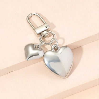 1pc Unisex Creative Ins Electroplated Heart Shaped Keychain Pendant, Best Friends Gift, Bag Decoration Accessory Back To School Supplies Gifts For Teachers Valentines