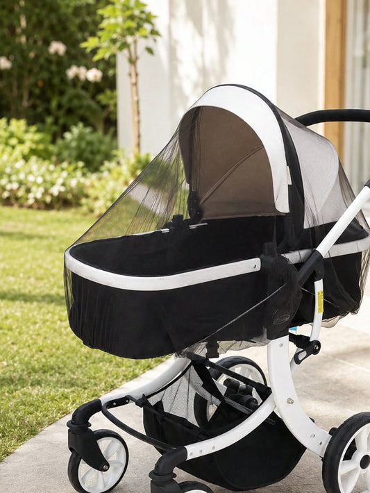 1pc Universal Baby Bassinet Mosquito Net, Breathable Mesh Canopy For Cradle Rocker, Convenient Portable White Design For Spring/Summer