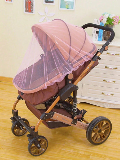 1pc Universal Baby Bassinet Mosquito Net, Breathable Mesh Canopy For Cradle Rocker Stroller, Convenient Portable White Color For Spring/Summer (Random Color)