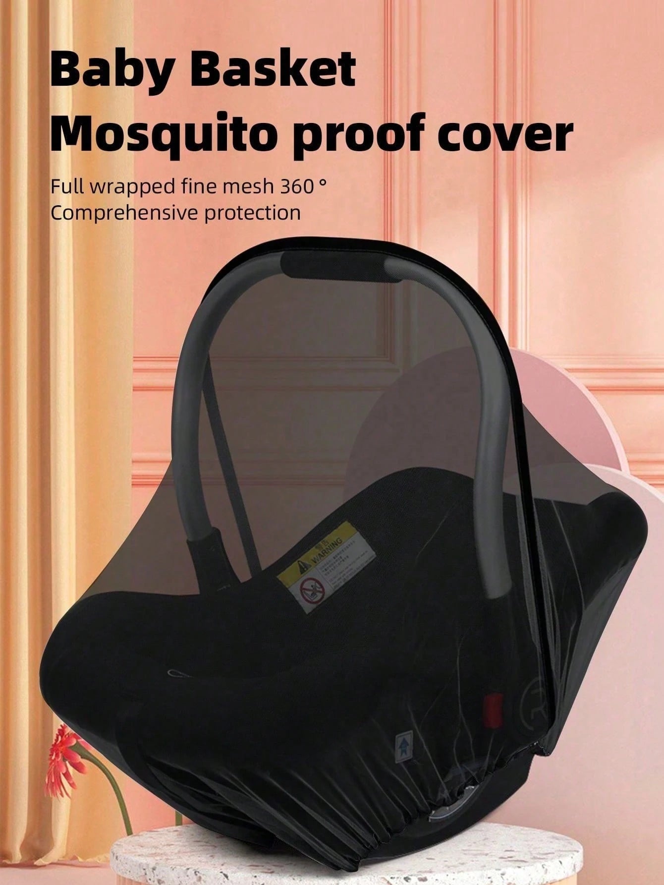 1pc Universal Baby Bassinet Mosquito Net, Breathable Mesh Canopy For Cradle Rocker Stroller, Convenient Portable White Color For Spring/Summer (Random Color)