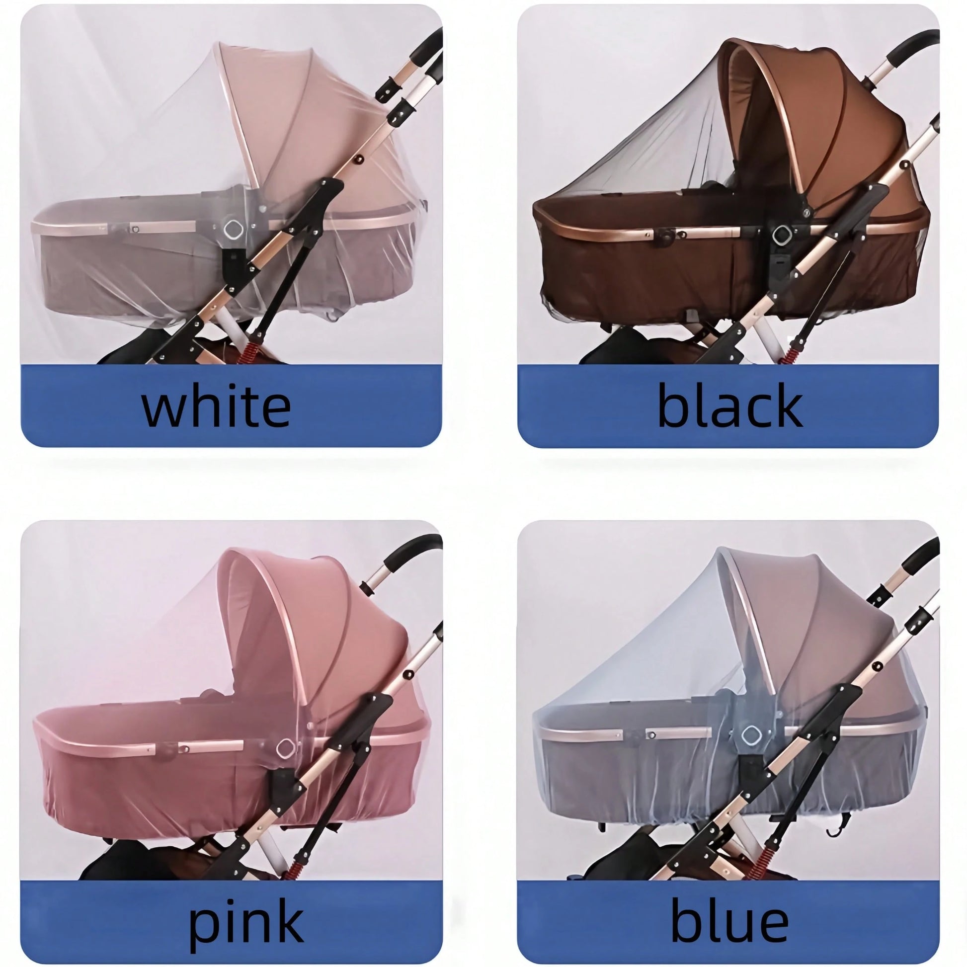 1pc Universal Baby Bassinet Mosquito Net, Breathable Mesh Canopy For Cradle Rocker Stroller, Convenient Portable White Color For Spring/Summer (Random Color)