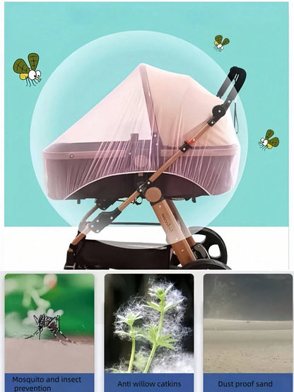 1pc Universal Baby Bassinet Mosquito Net, Breathable Mesh Canopy For Cradle Rocker Stroller, Convenient Portable White Color For Spring/Summer (Random Color)