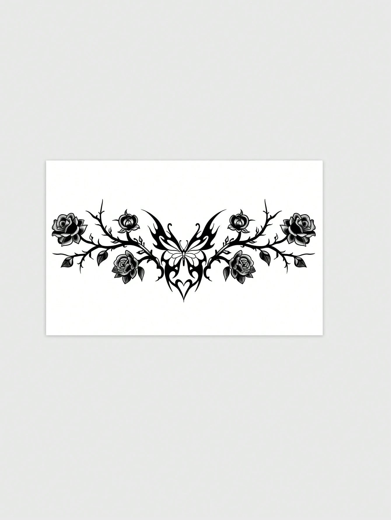 1pc Waterproof Temporary Tattoo Sticker, PVC Heart Dark Fairy Demon Wing Seductive Design, European And American Fashion, Waterproof & Sweat-Proof, Suitable For Daily Use
