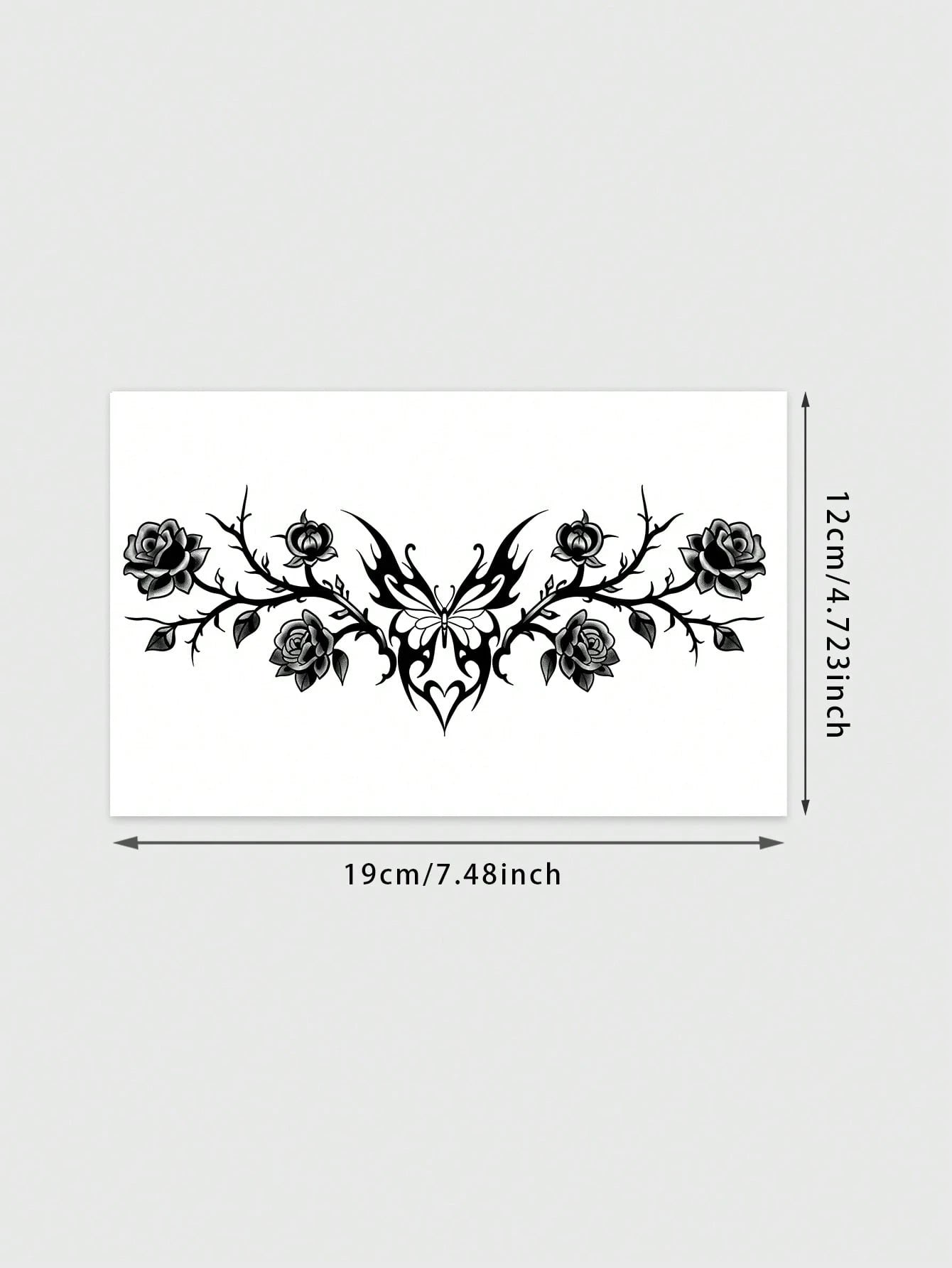1pc Waterproof Temporary Tattoo Sticker, PVC Heart Dark Fairy Demon Wing Seductive Design, European And American Fashion, Waterproof & Sweat-Proof, Suitable For Daily Use