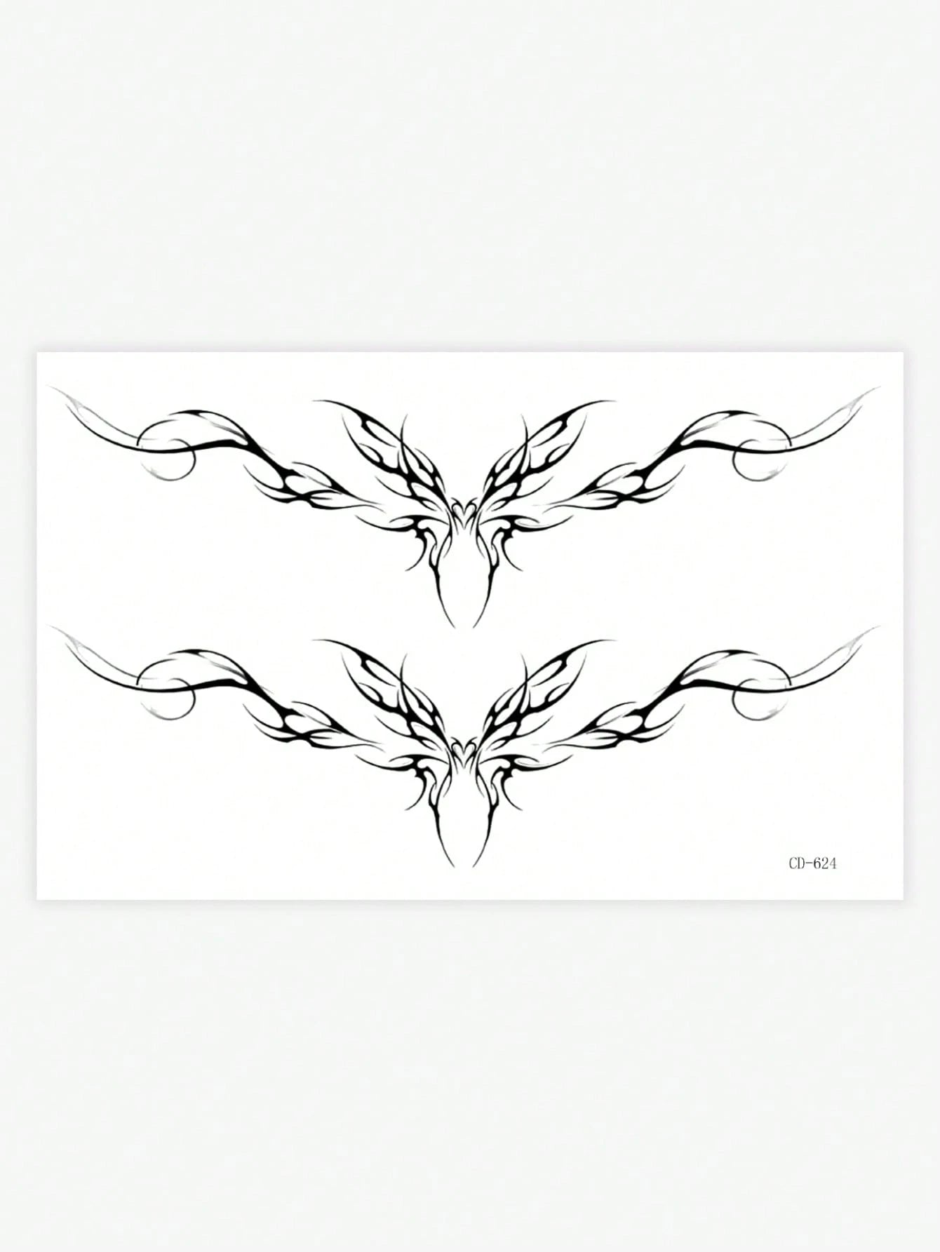 1pc Waterproof Temporary Tattoo Sticker, PVC Heart Dark Fairy Demon Wing Seductive Design, European And American Fashion, Waterproof & Sweat-Proof, Suitable For Daily Use
