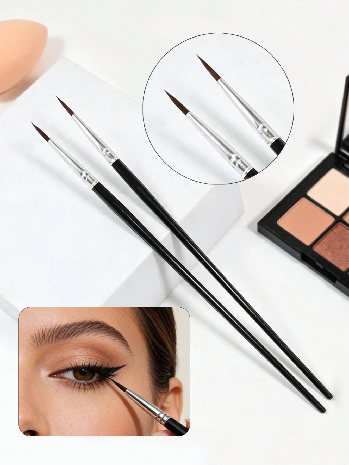 1PC Women's Boutique Eyeliner Brush And Eyebrow Brush, Makeup Tools, Tear Brush, Simple And Suitable For Beginners, Can Smudge Eye Shadow, Create Natural Eyeliner Contour, Travel, Eye Shadow Brush, Sp