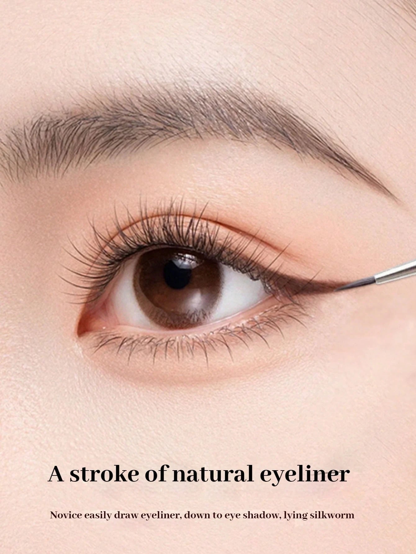 1PC Women's Boutique Eyeliner Brush And Eyebrow Brush, Makeup Tools, Tear Brush, Simple And Suitable For Beginners, Can Smudge Eye Shadow, Create Natural Eyeliner Contour, Travel, Eye Shadow Brush, Sp