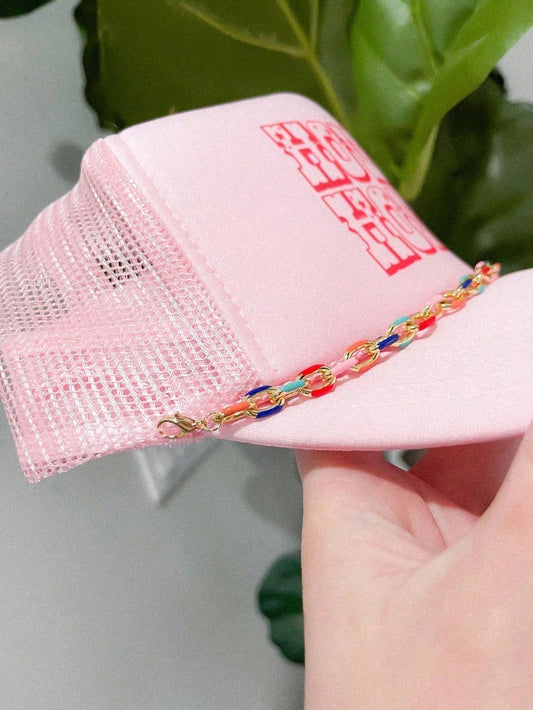 1pc Women's Fashion Hat Chain- Geometric Design, Versatile Baseball Cap Accessory Suitable For Party Outfits And Daily Style