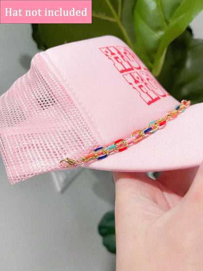 1pc Women's Fashion Hat Chain- Geometric Design, Versatile Baseball Cap Accessory Suitable For Party Outfits And Daily Style