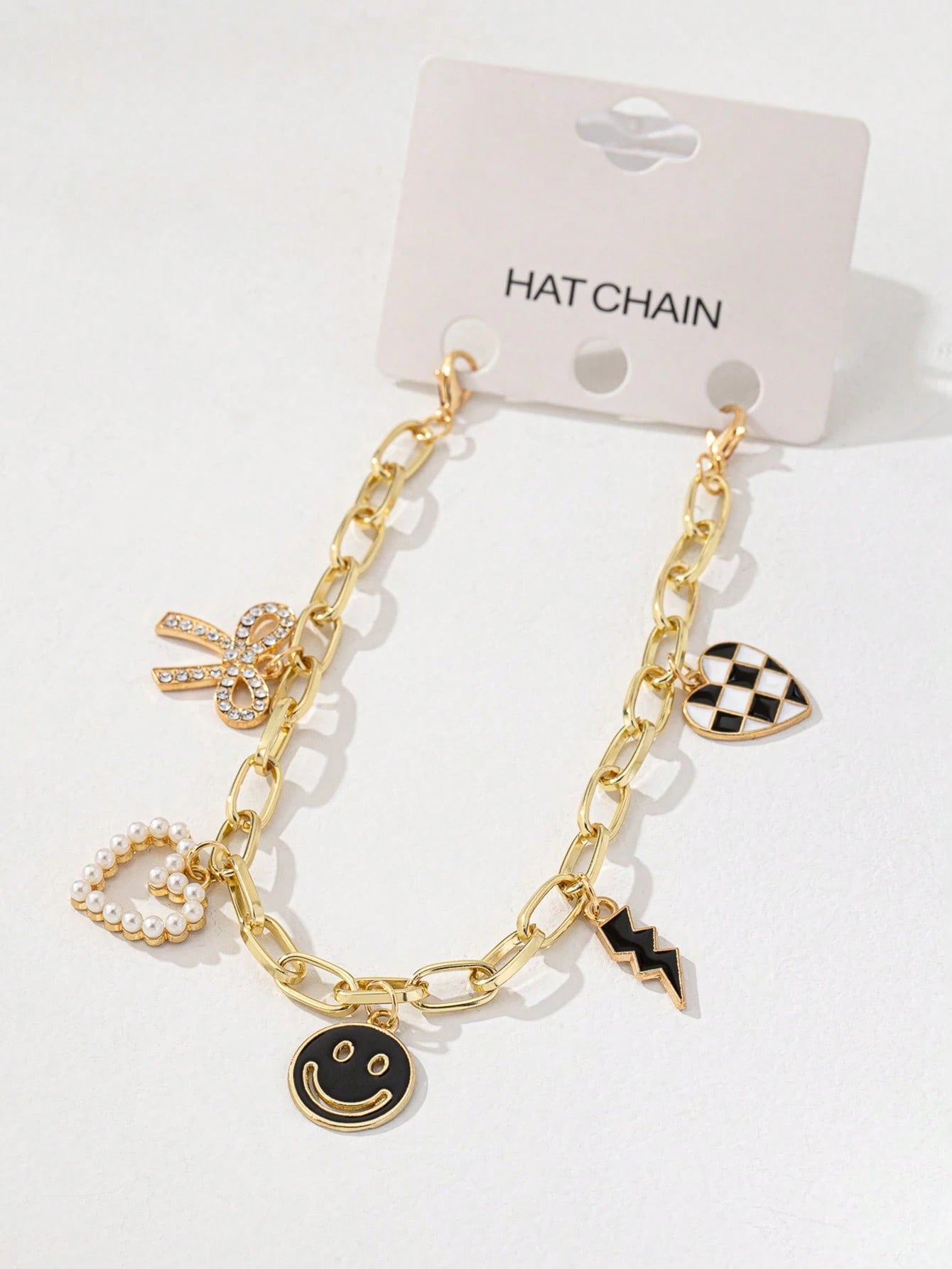 1pc Women's Fashion Hat Chain- Geometric Design, Versatile Baseball Cap Accessory Suitable For Party Outfits And Daily Style