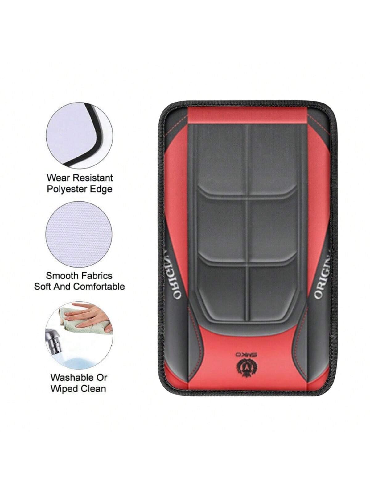 1pc Y Print Car Armrest Cover For Women Men Auto Center Console Cushion Pad