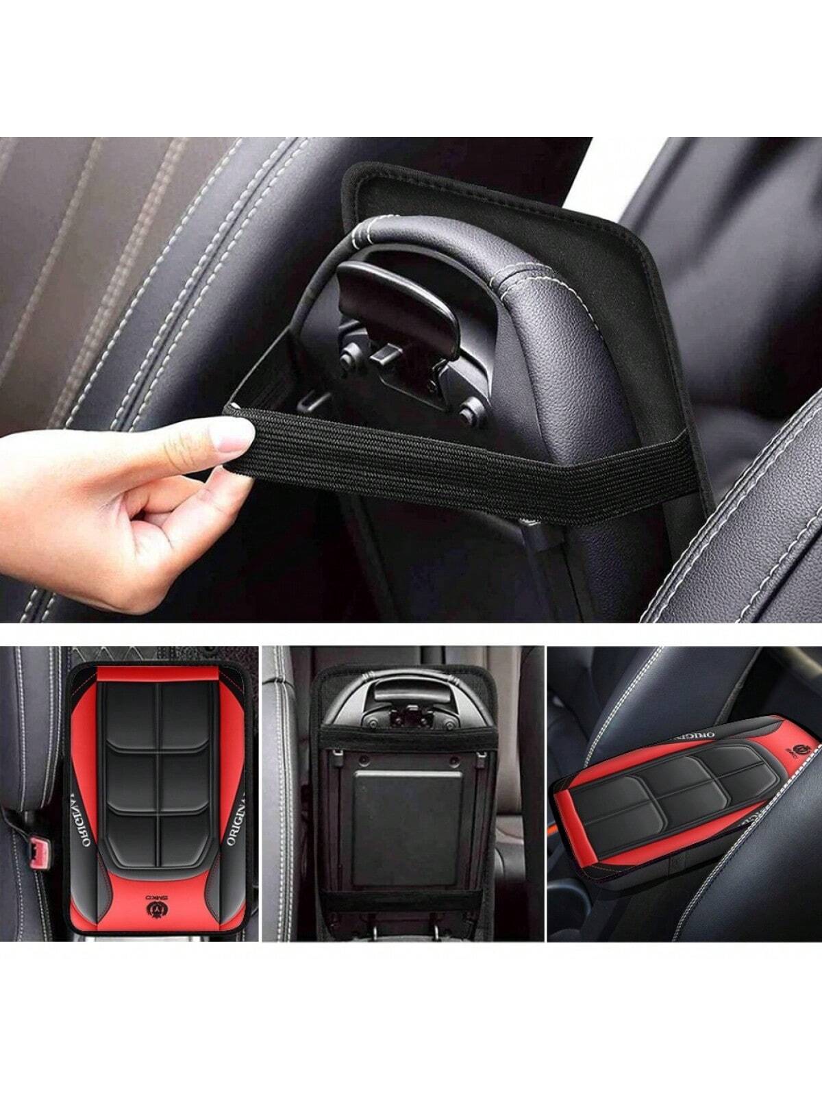 1pc Y Print Car Armrest Cover For Women Men Auto Center Console Cushion Pad