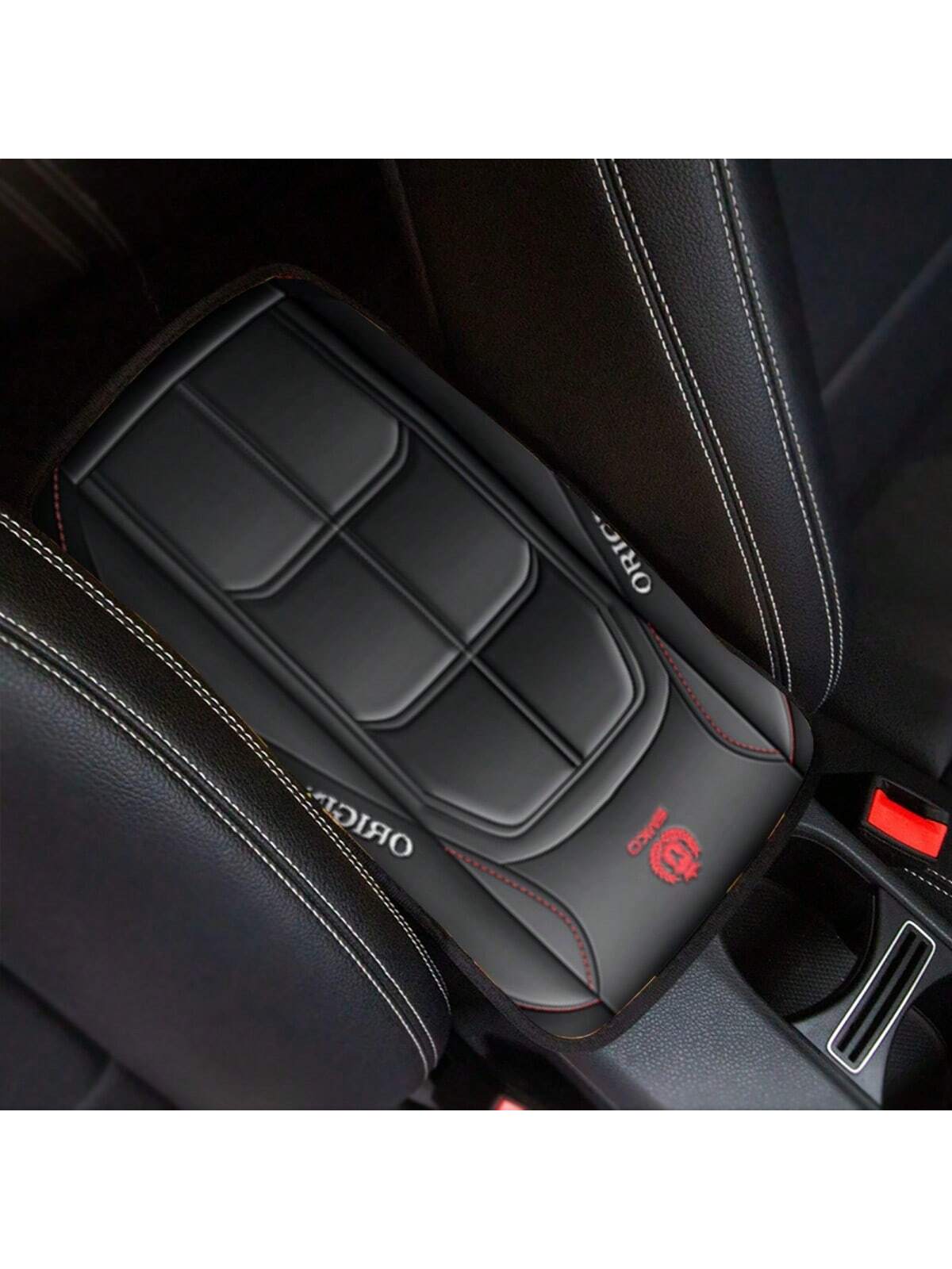 1pc Y Print Car Armrest Cover For Women Men Auto Center Console Cushion Pad