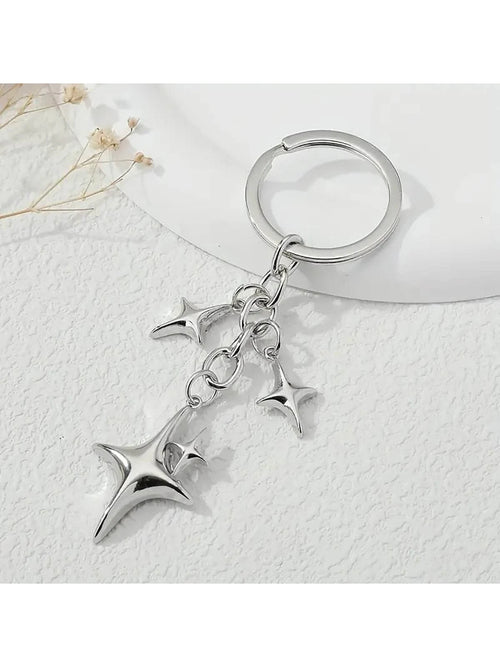 1pc Y2K Stars Decor Keychain Metal Key Ring Purse Bag Backpack Car Charm Earphone Accessory Bag Accessories Gift Gift Accessories Decor For Teen Girls Women College Students Rookies & White-Collar Wor
