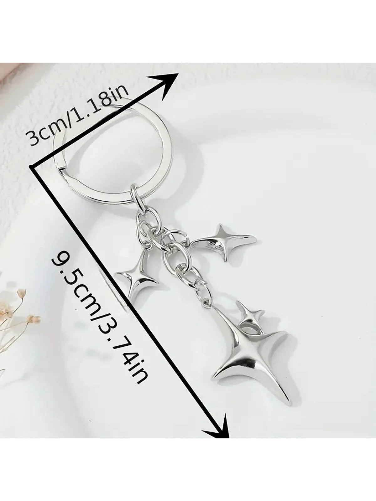1pc Y2K Stars Decor Keychain Metal Key Ring Purse Bag Backpack Car Charm Earphone Accessory Bag Accessories Gift Gift Accessories Decor For Teen Girls Women College Students Rookies & White-Collar Wor