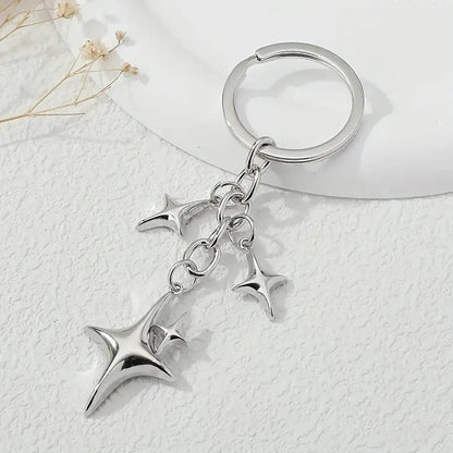 1pc Y2K Stars Decor Keychain Metal Key Ring Purse Bag Backpack Car Charm Earphone Accessory Bag Accessories Gift Gift Accessories Decor For Teen Girls Women College Students Rookies & White-Collar Wor