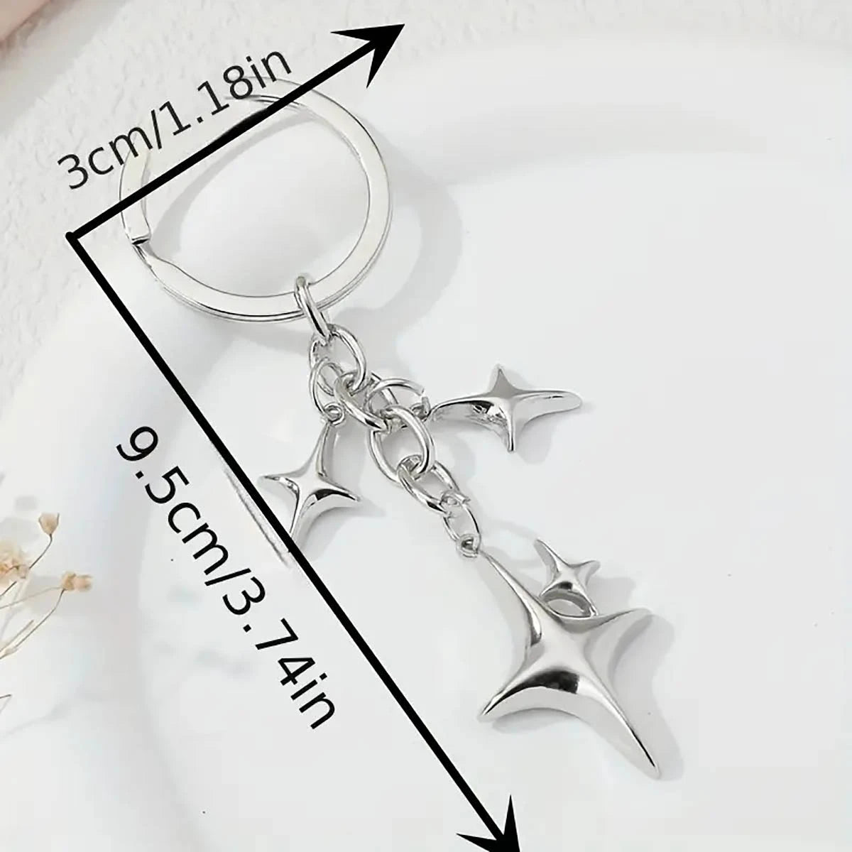 1pc Y2K Stars Decor Keychain Metal Key Ring Purse Bag Backpack Car Charm Earphone Accessory Bag Accessories Gift Gift Accessories Decor For Teen Girls Women College Students Rookies & White-Collar Wor