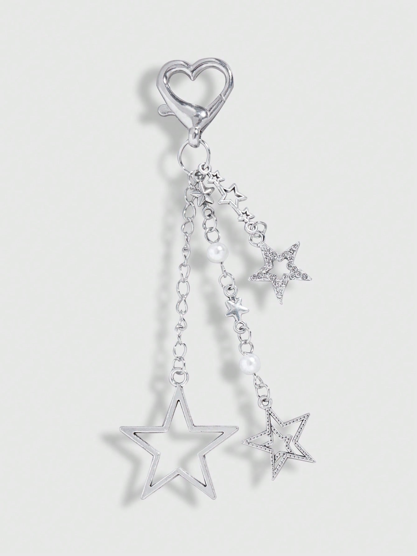 1pc Y2K Stars Decor Keychain Metal Key Ring Purse Bag Backpack Car Charm Earphone Accessory Bag Accessories Gift Gift Accessories Decor For Teen Girls Women College Students Rookies & White-Collar Wor
