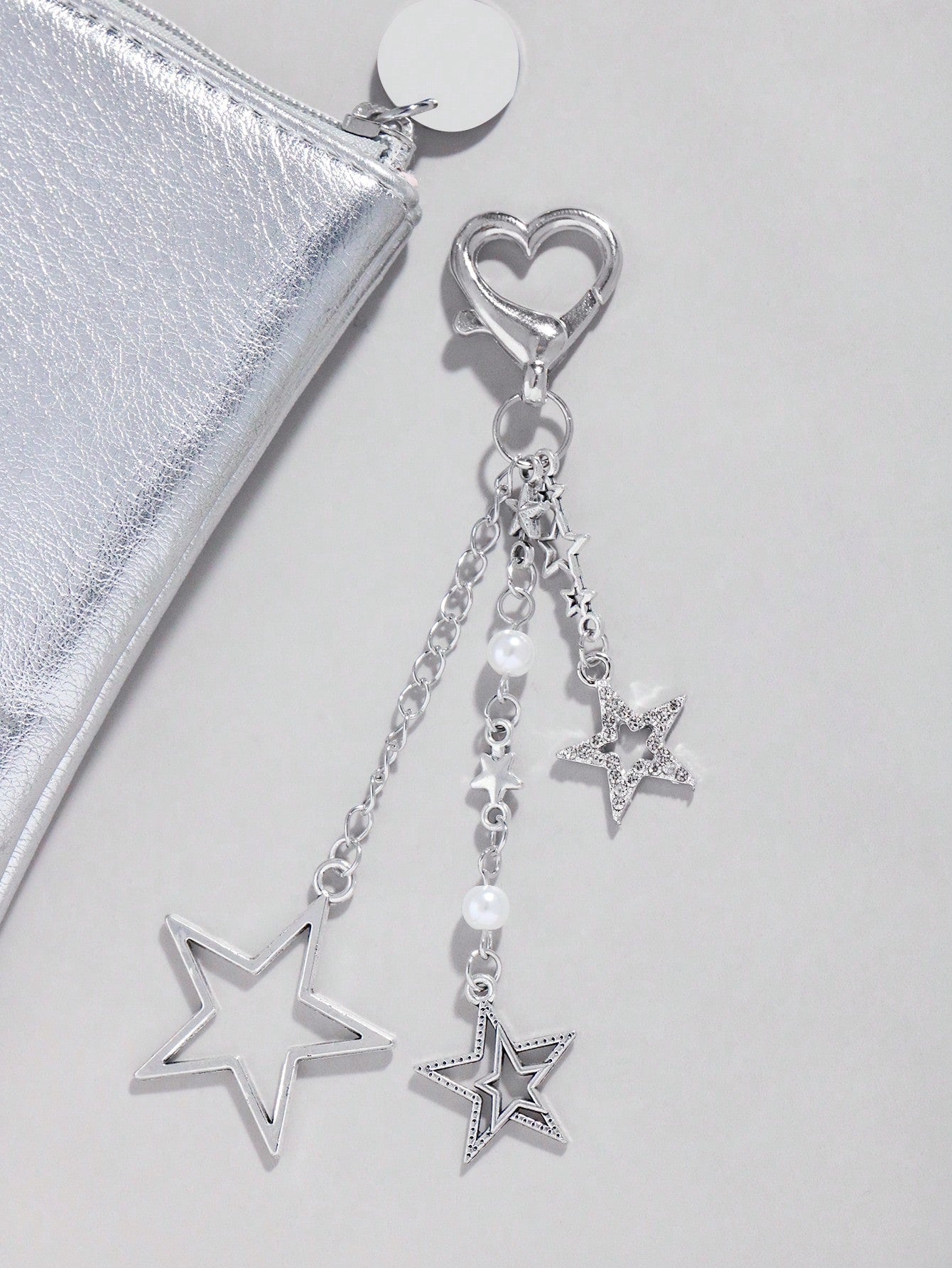 1pc Y2K Stars Decor Keychain Metal Key Ring Purse Bag Backpack Car Charm Earphone Accessory Bag Accessories Gift Gift Accessories Decor For Teen Girls Women College Students Rookies & White-Collar Wor