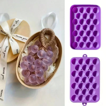1pc, Grape Ball Handmade Soap Molds Candle Molds One String Of Grape Handmade Candle Soap Molds Set, Silicone Material, Round Shape
