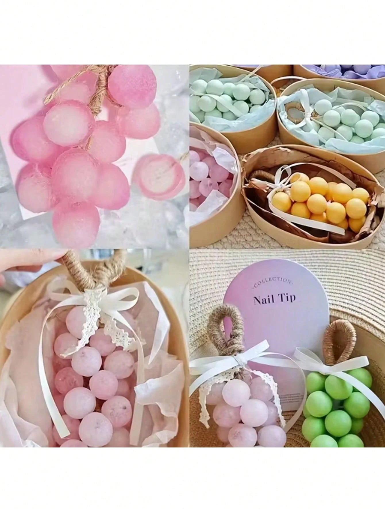 1pc, Grape Ball Handmade Soap Molds Candle Molds One String Of Grape Handmade Candle Soap Molds Set, Silicone Material, Round Shape