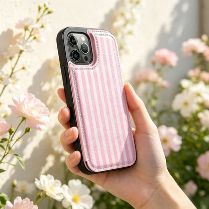1pcs 12 Mobile Phone Case Leather Feels Warm, Flip Design Can Better Prevent Falling, Scratch, Super Magnetic Closure, Multi-Card Design With Wallet Function, Stylish And Lovely Pink Mobile Phone Ca