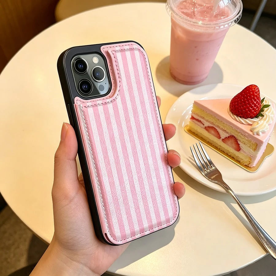1pcs 12 Mobile Phone Case Leather Feels Warm, Flip Design Can Better Prevent Falling, Scratch, Super Magnetic Closure, Multi-Card Design With Wallet Function, Stylish And Lovely Pink Mobile Phone Ca