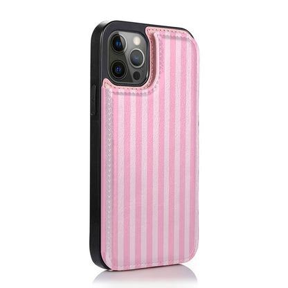 1pcs 12 Mobile Phone Case Leather Feels Warm, Flip Design Can Better Prevent Falling, Scratch, Super Magnetic Closure, Multi-Card Design With Wallet Function, Stylish And Lovely Pink Mobile Phone Ca