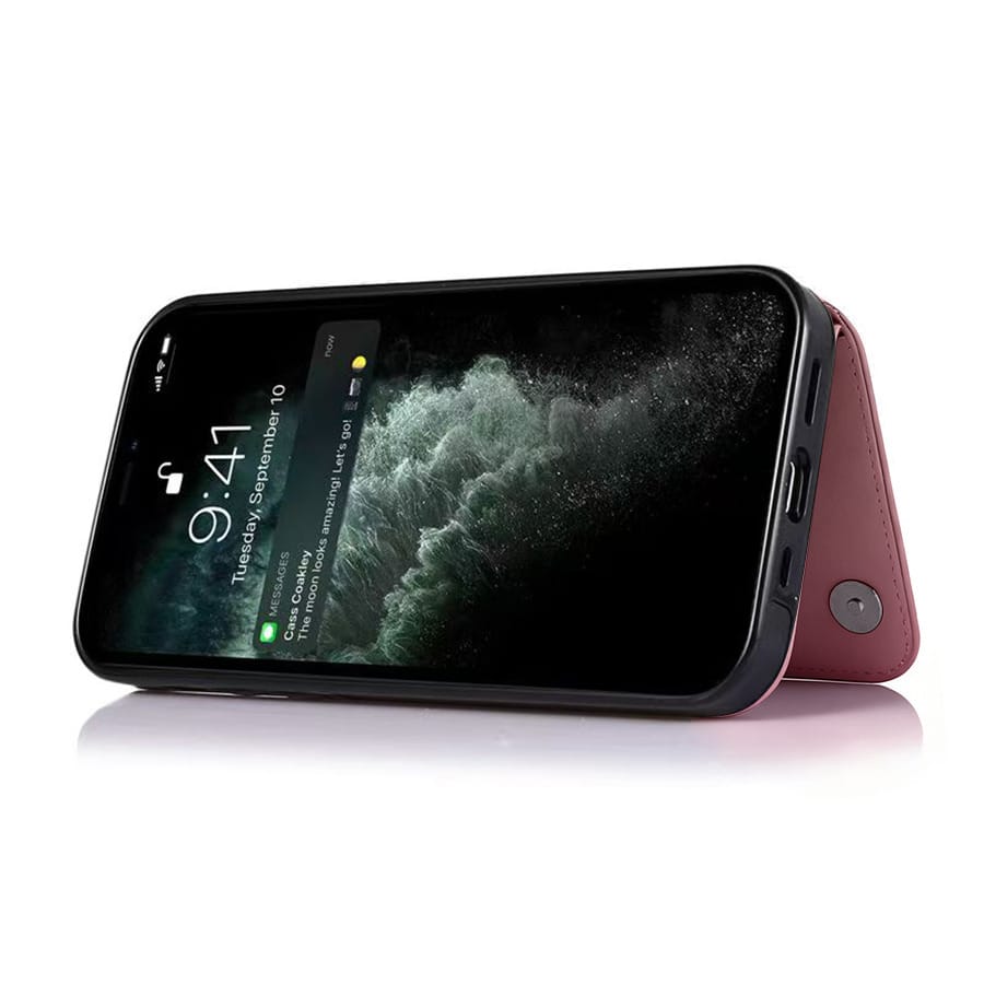 1pcs 12 Mobile Phone Case Leather Feels Warm, Flip Design Can Better Prevent Falling, Scratch, Super Magnetic Closure, Multi-Card Design With Wallet Function, Stylish And Lovely Pink Mobile Phone Ca