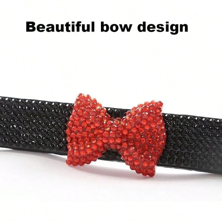 1PCS Bling License Plate Frame For Women, Rhinestone Bow Car License Plate Holder,Handmade Glitter Crystal Diamond Lincense Plate Cover