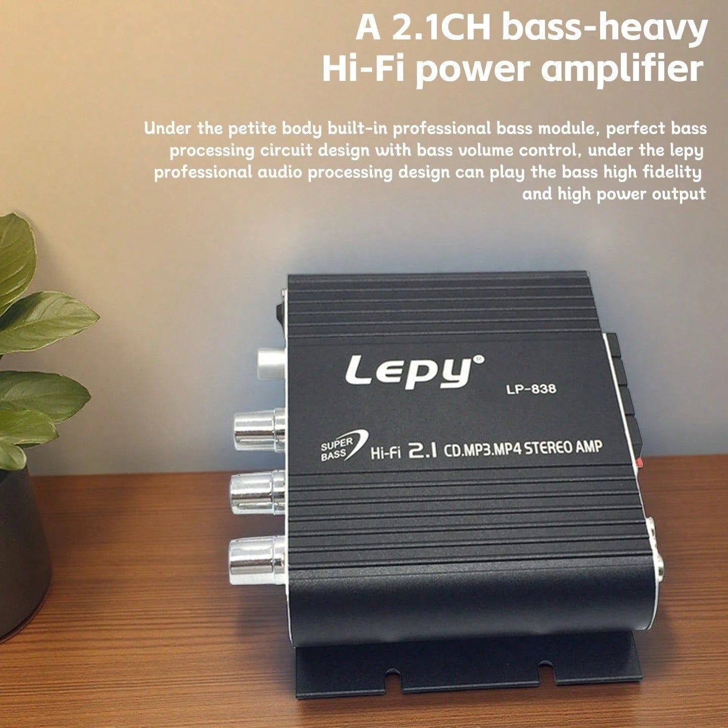 2.1-Channel HIFI Car Audio Amplifier|ST-838 Model,Maximum Power 200W| Compact Design With LED Lighting| Multi-Device Compatibility For Cars,RVs, Boats And Motorcycles Stereo Music Button Control D