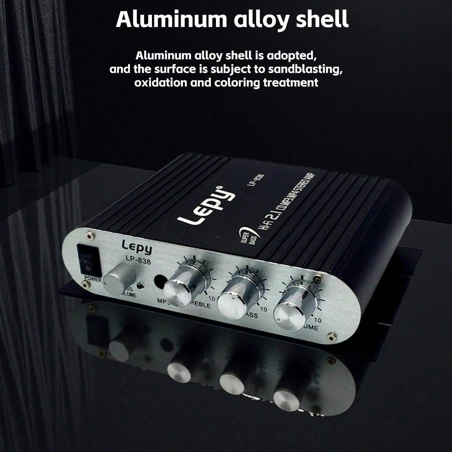 2.1-Channel HIFI Car Audio Amplifier|ST-838 Model,Maximum Power 200W| Compact Design With LED Lighting| Multi-Device Compatibility For Cars,RVs, Boats And Motorcycles Stereo Music Button Control D