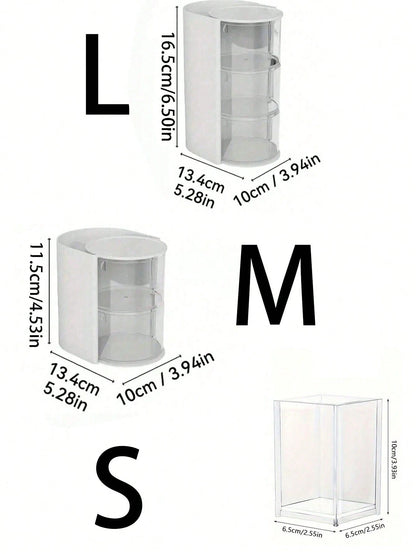 2/1pc Multifunctional Rotating Desktop Organizer, Rotating Multi-Layer Transparent Hair Accessory Storage Box, Children's Room Rotating Desktop Organizer, Baby Hair Accessory Storage Box, Hair Accesso
