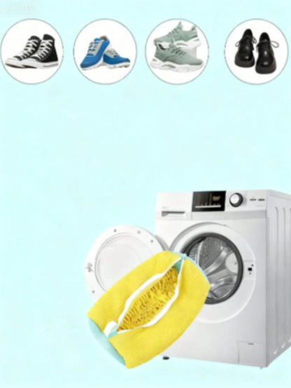 2/1pc Shoe Washing Bag + Black Shoe Storage Bag/Set, Sneaker Laundry Bag For Washing Machine, 360° Deep Cleaning Shoe Bag With Soft Mesh Lining, Reusable Shoe Protector Bag, Travel Shoe Storage Pouch,