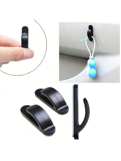 2/4pcs Convenient Black Auto Car Truck Self Adhesive Hook Hanger Bag Purse Organizer Holder