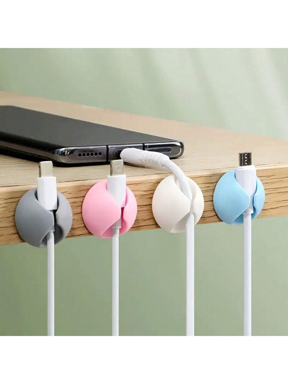 2/5/10pcs Silicone Cable Clips, Desktop Cable Organizer, Cable Storage Rack, USB Charging Cable Winder, Car, Tablet Cable Management, Durable And Compact: Organize Your Phone Charging Cables, Earphone