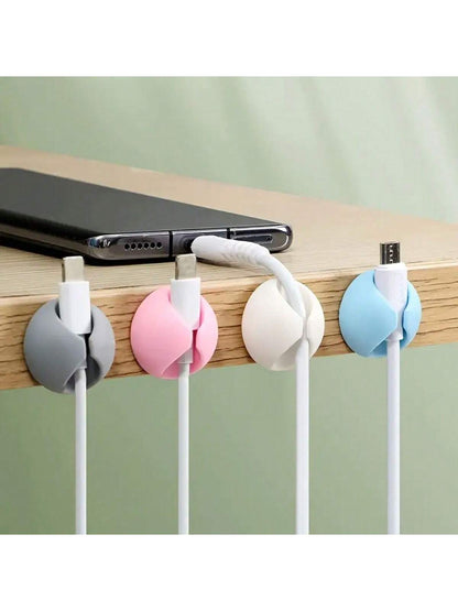 2/5/10pcs Silicone Cable Clips, Desktop Cable Organizer, Cable Storage Rack, USB Charging Cable Winder, Car, Tablet Cable Management, Durable And Compact: Organize Your Phone Charging Cables, Earphone